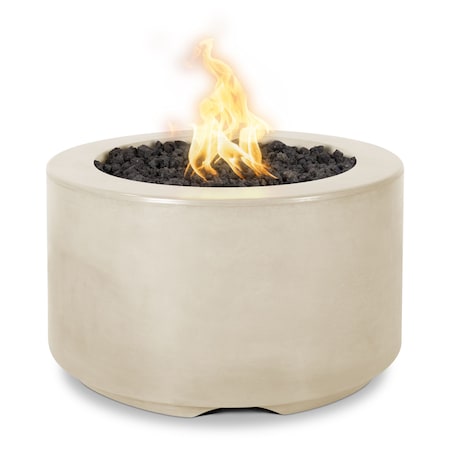The Outdoor Plus 32 Round Florence Fire Pit - GFRC Concrete - Vanilla - Match Lit - Natural Gas OPT-FL3218-VAN-NG